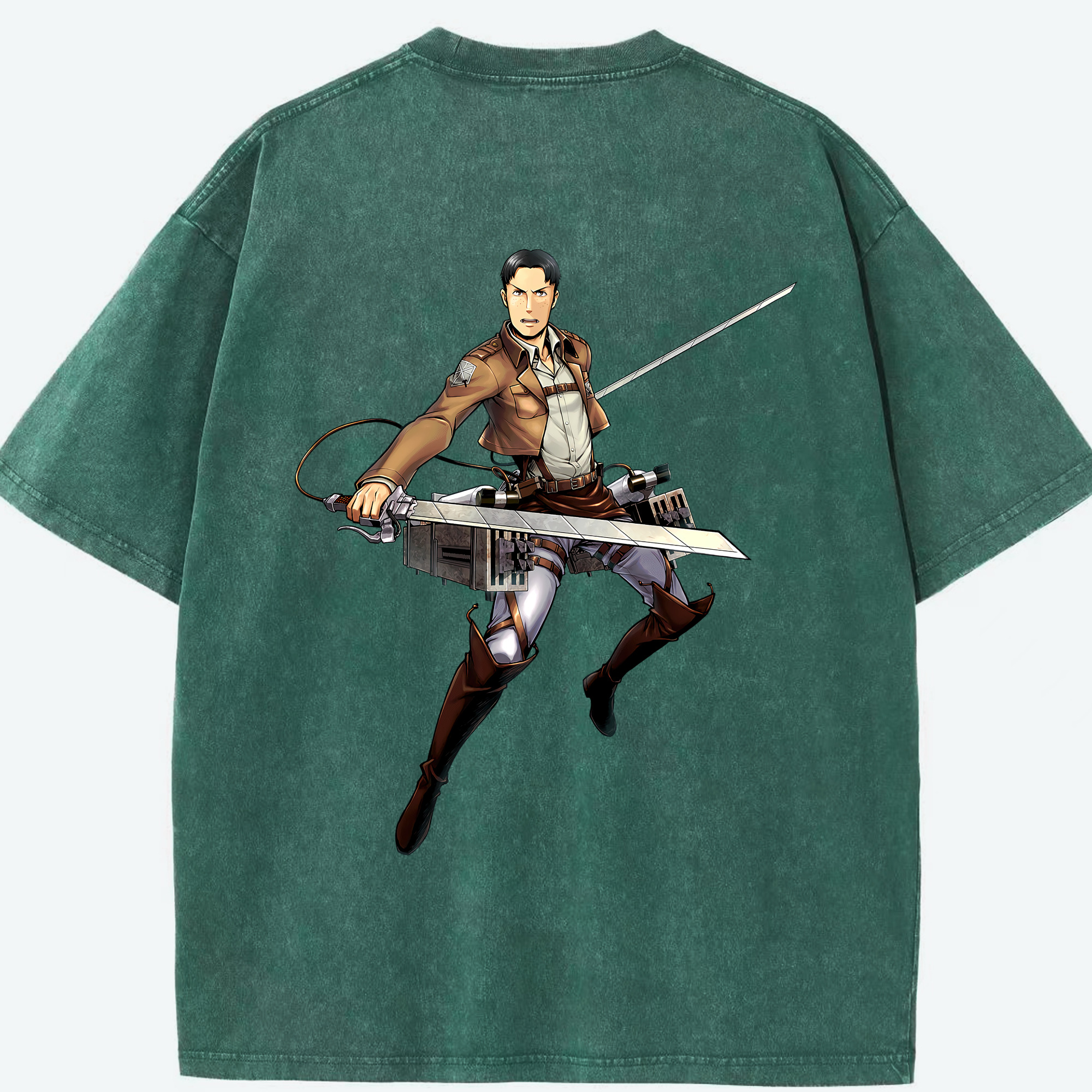 （画像用） 進撃の巨人 Attack on Titan 綿100% ヴィンテージ風 半袖Tシャツ（背面プリント）